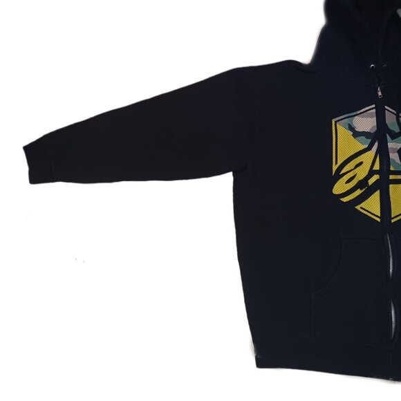 Alpine Stars Mens XL Hoodie Black Hooded Drawstring Full Zip Graphic Jacket - Picture 5 of 6